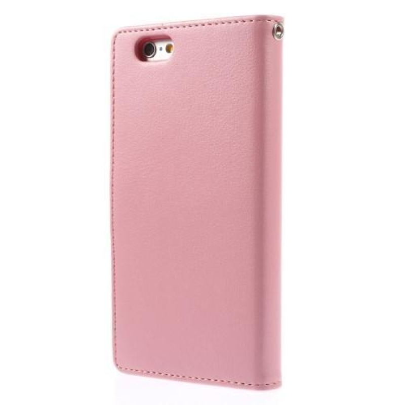 RichDiary PU kožené zapínací pouzdro na iPhone 6s Plus a 6 Plus - růžové