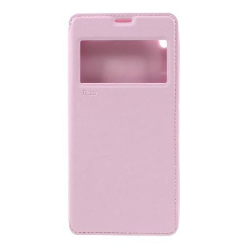 Richi PU kožené pouzdro s okýnkem na Sony Xperia XA Ultra - růžové