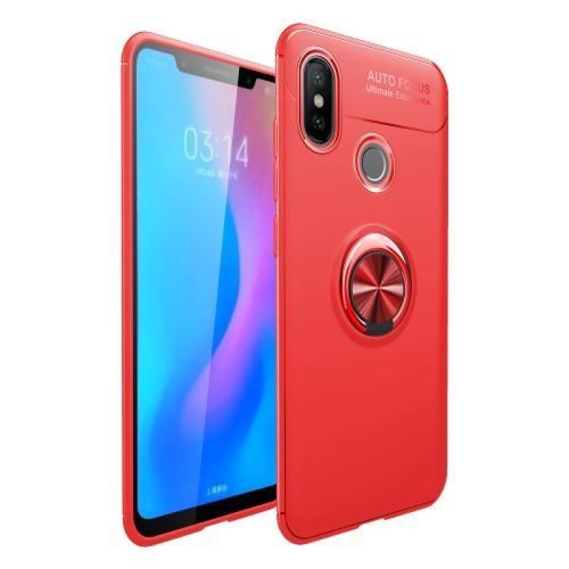 Ring gelový obal na mobil Xiaomi Mi 8 - červený