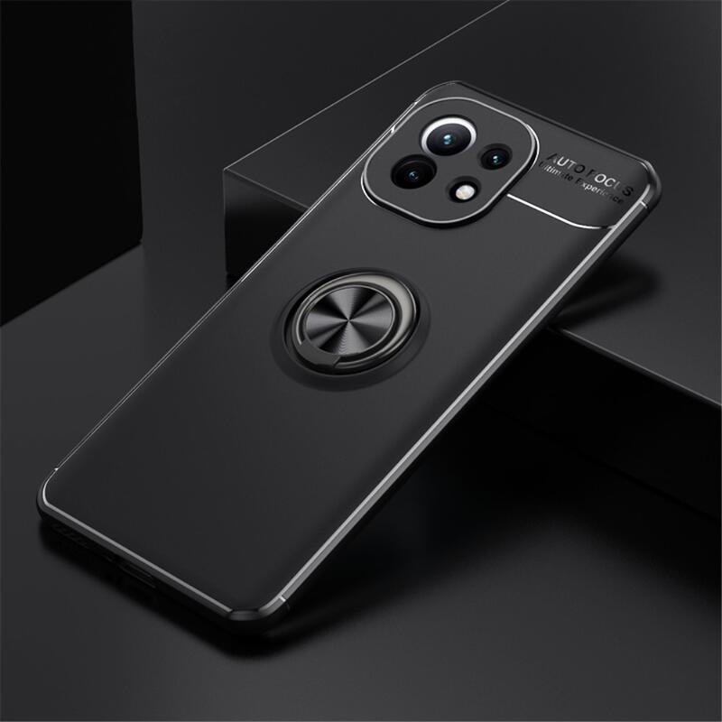 Ring gelový obal s kroužkem na prst pro mobil Xiaomi Mi 11 - černý