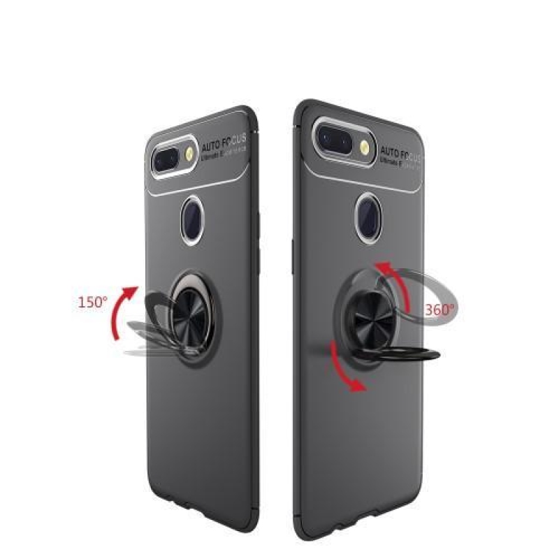 Ring gelový obal s kroužkem na prst pro Xiaomi Mi 8 Lite - černý/červený