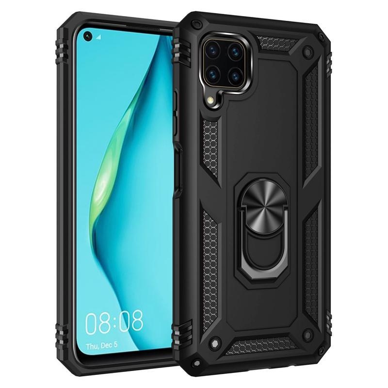 Ring odolný hybridní kryt na mobil Huawei P40 Lite - černý