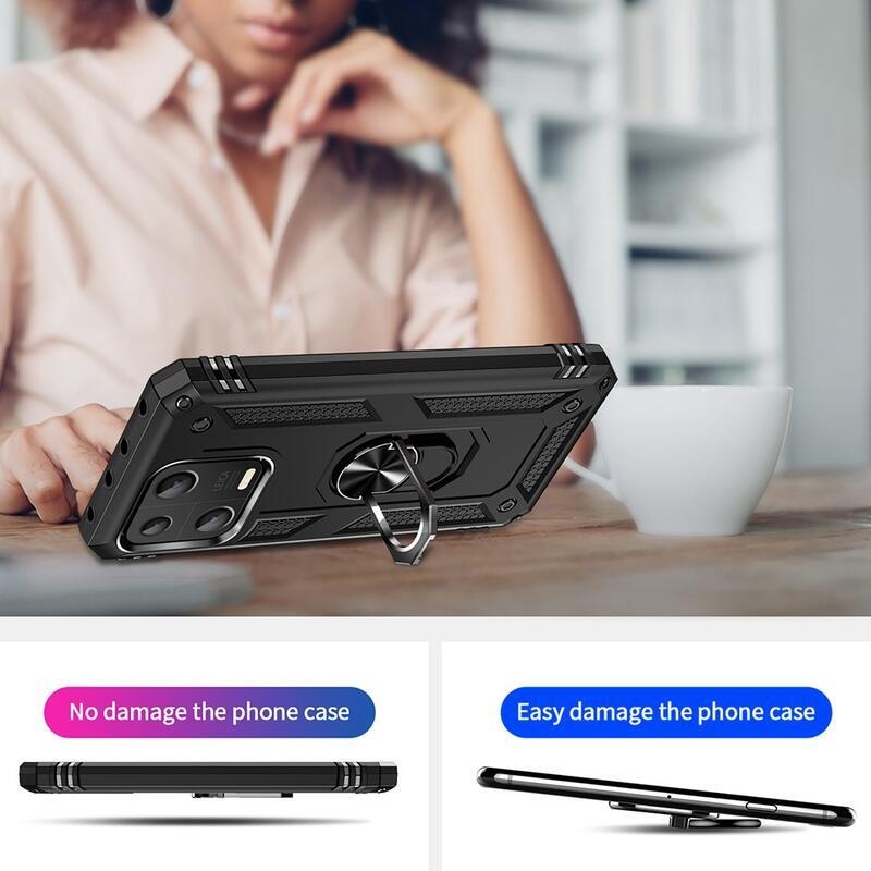 Ring odolný hybridní kryt s úchopem na Xiaomi 13 - černý
