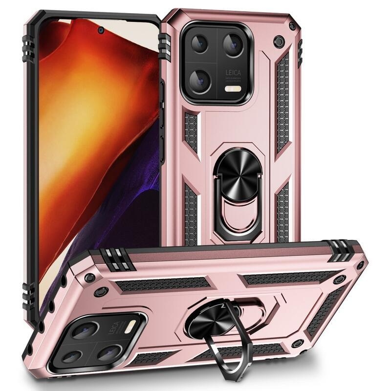 Ring odolný hybridní kryt s úchopem na Xiaomi 13 - růžovozlatý