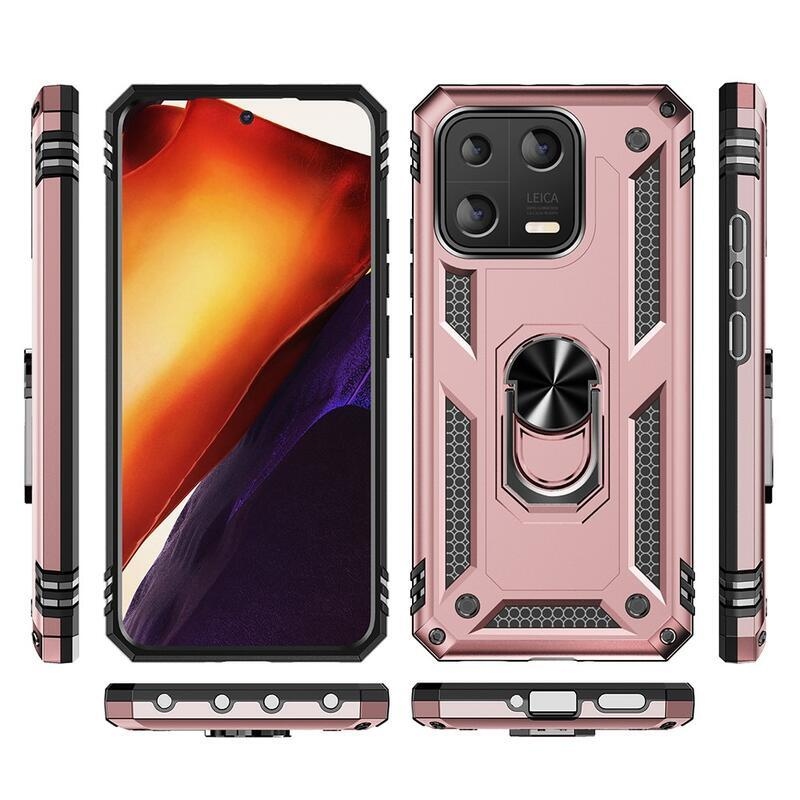 Ring odolný hybridní kryt s úchopem na Xiaomi 13 - růžovozlatý