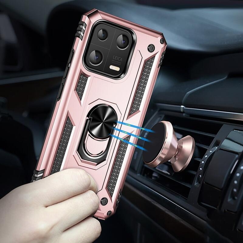 Ring odolný hybridní kryt s úchopem na Xiaomi 13 - růžovozlatý