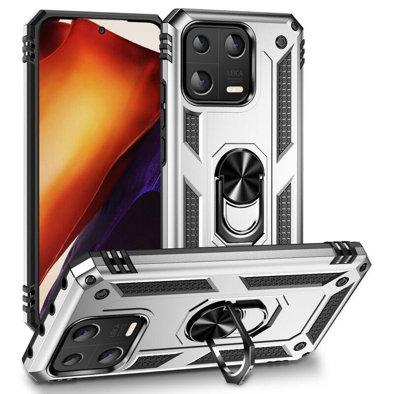 Ring odolný hybridní kryt s úchopem na Xiaomi 13 - stříbrný