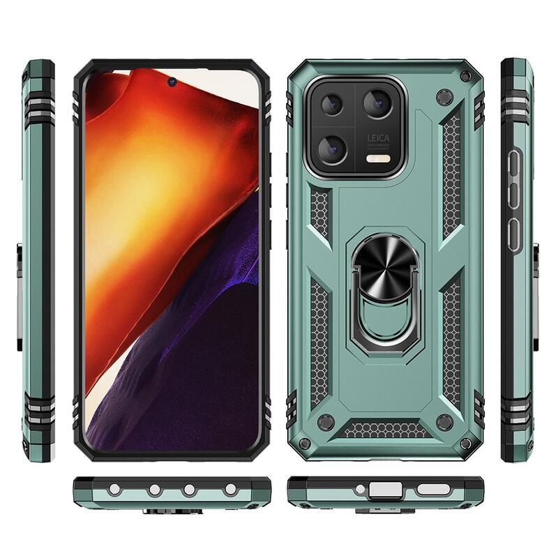 Ring odolný hybridní kryt s úchopem na Xiaomi 13 - zelený
