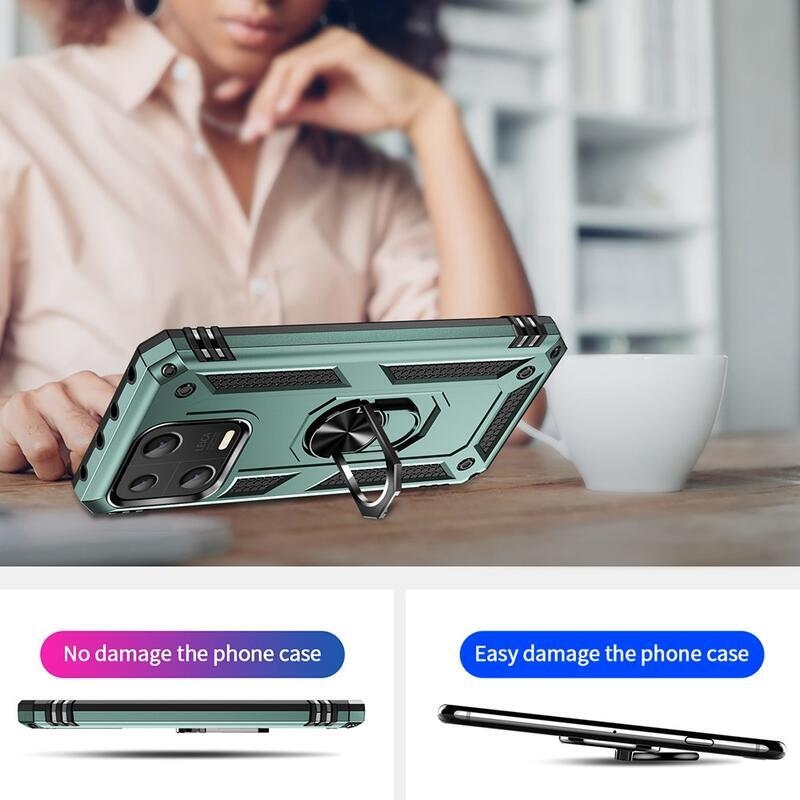 Ring odolný hybridní kryt s úchopem na Xiaomi 13 - zelený