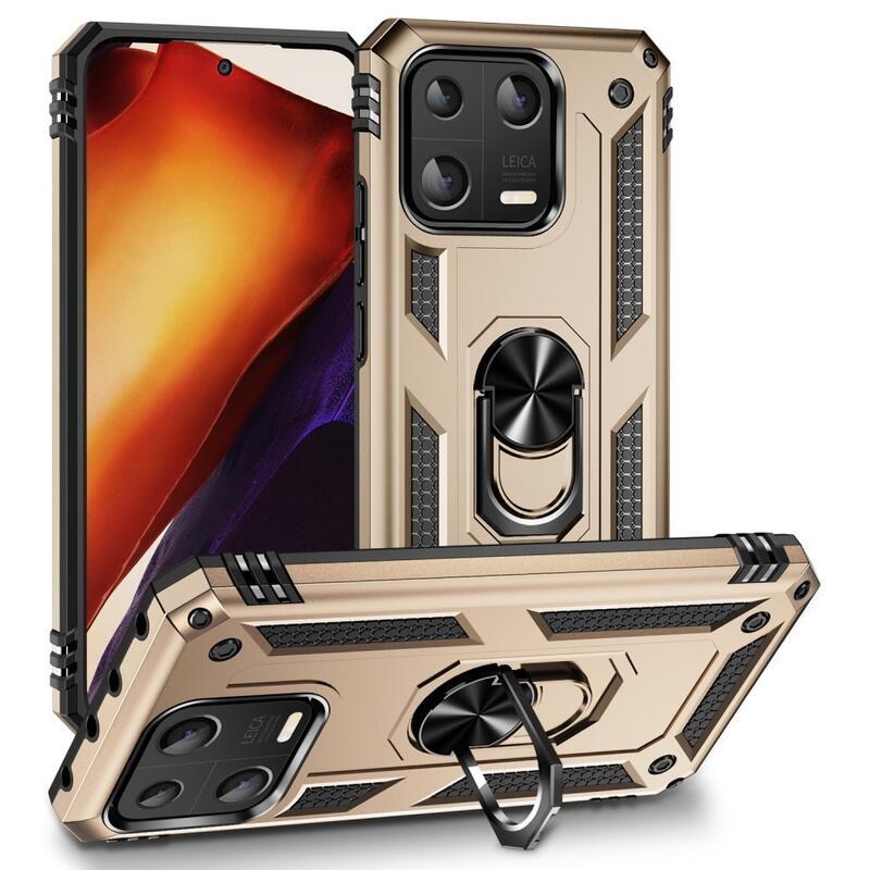 Ring odolný hybridní kryt s úchopem na Xiaomi 13 - zlatý
