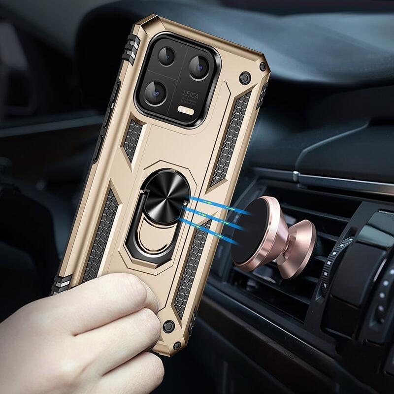 Ring odolný hybridní kryt s úchopem na Xiaomi 13 - zlatý