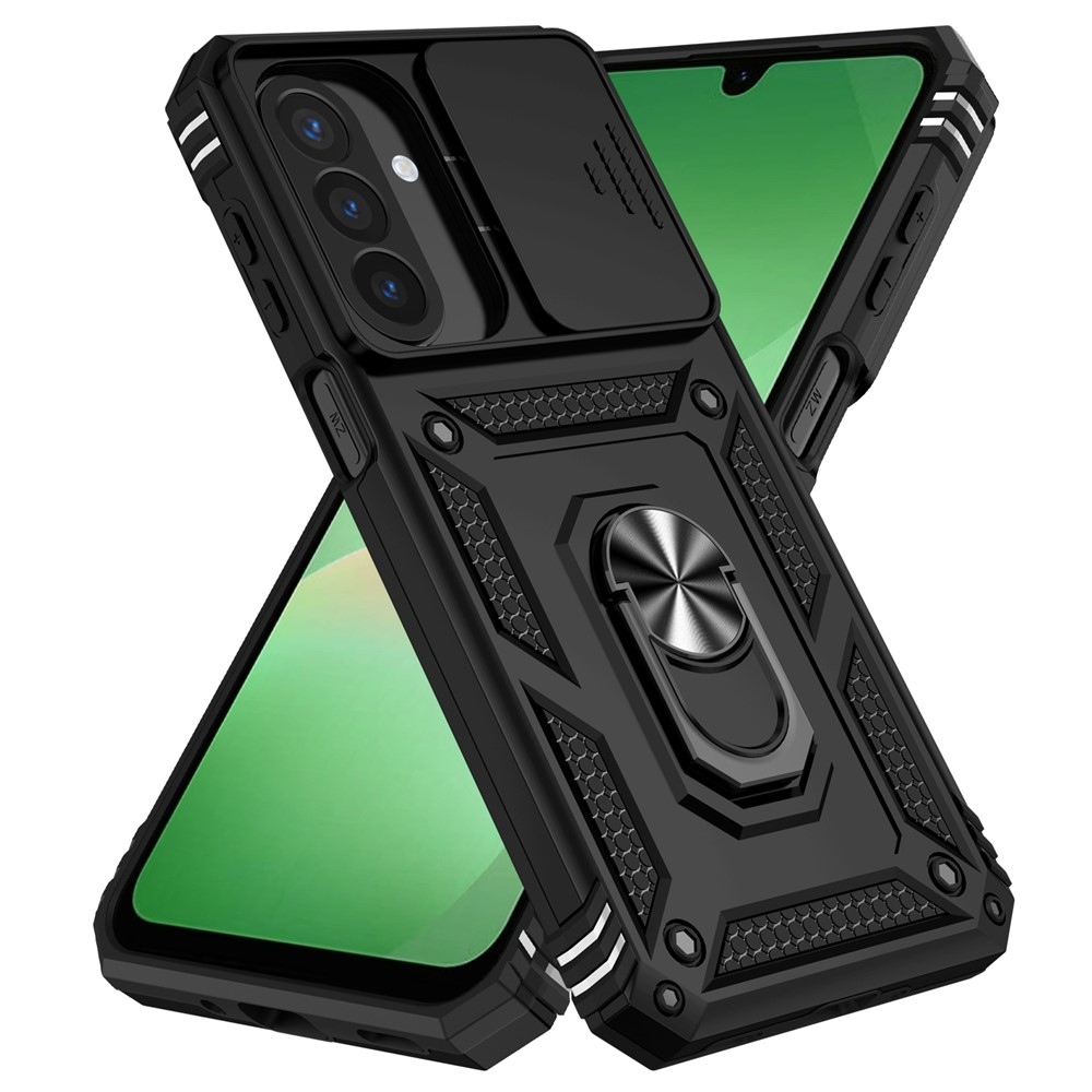 Ring odolný hybridní kryt s úchytem na prst na Samsung Galaxy A27 - černý