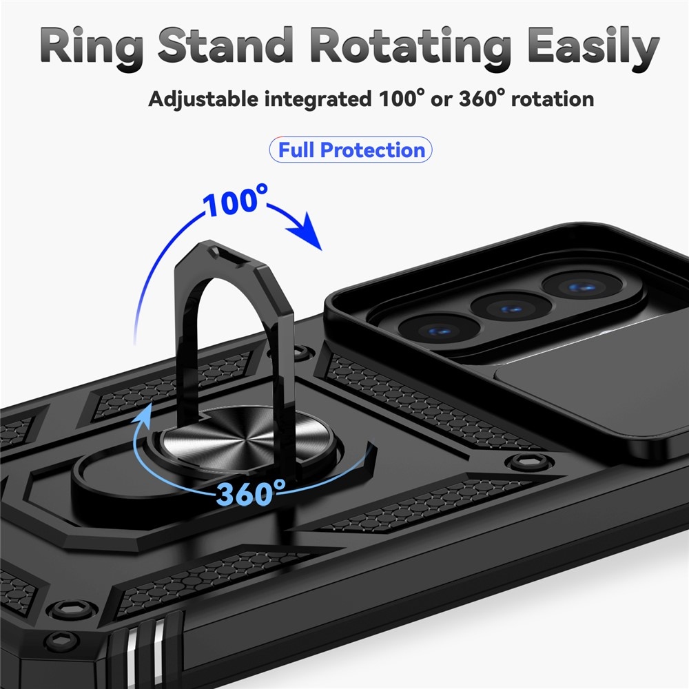 Ring odolný hybridní kryt s úchytem na prst na Samsung Galaxy A27 - černý