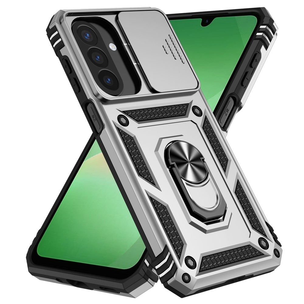 Ring odolný hybridní kryt s úchytem na prst na Samsung Galaxy A27 - stříbrný