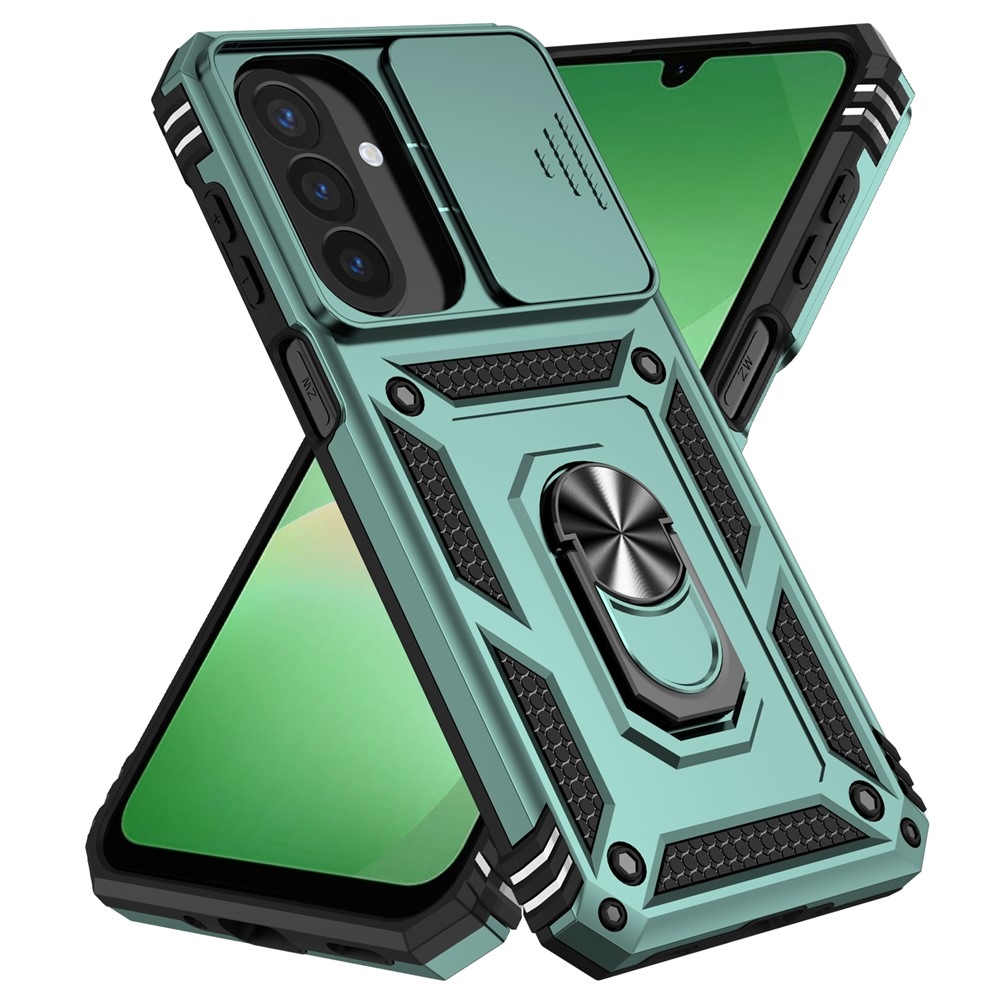 Ring odolný hybridní kryt s úchytem na prst na Samsung Galaxy A27 - zelený