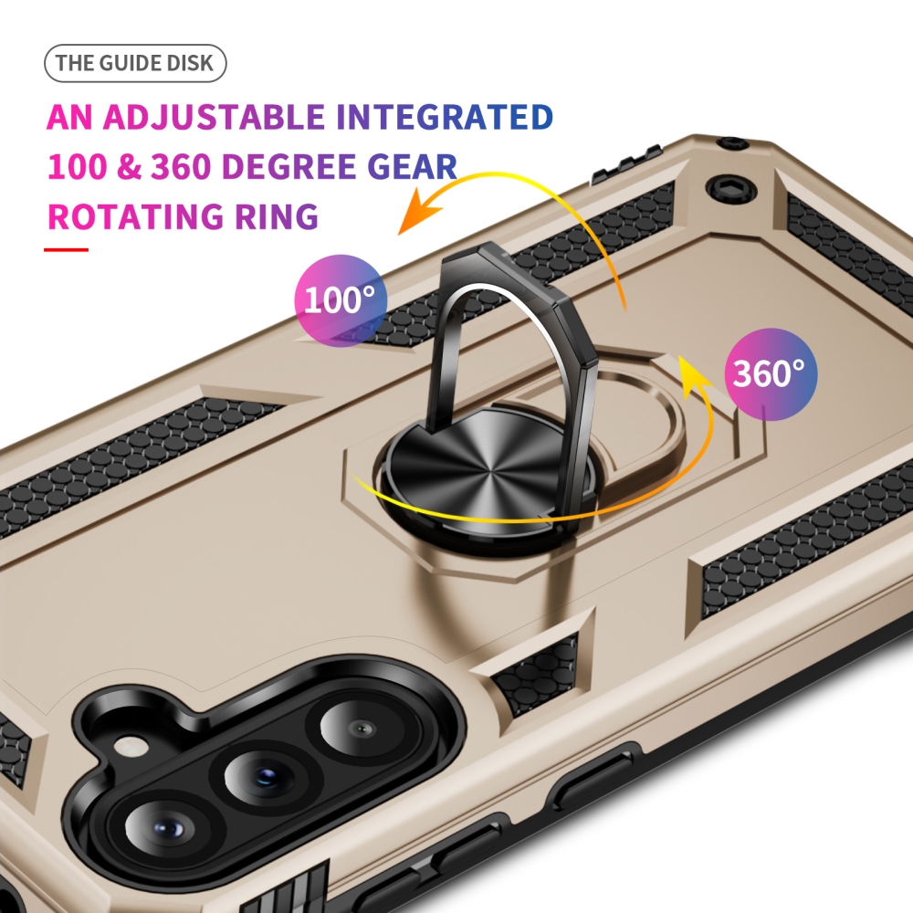 Ring odolný hybridní kryt s úchytem na prst na Samsung Galaxy A37 5G - zlatý