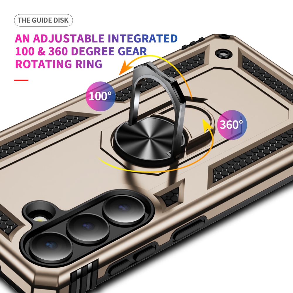 Ring odolný hybridní kryt s úchytem na prst na Samsung Galaxy S26+ - zlatý