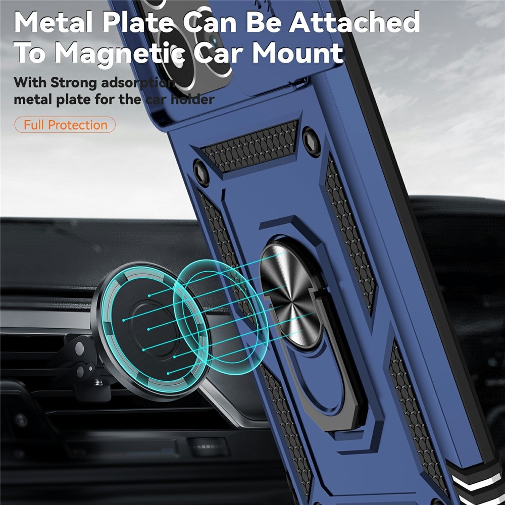 Ring odolný hybridní kryt s úchytem na prst na Xiaomi 15T - modrý