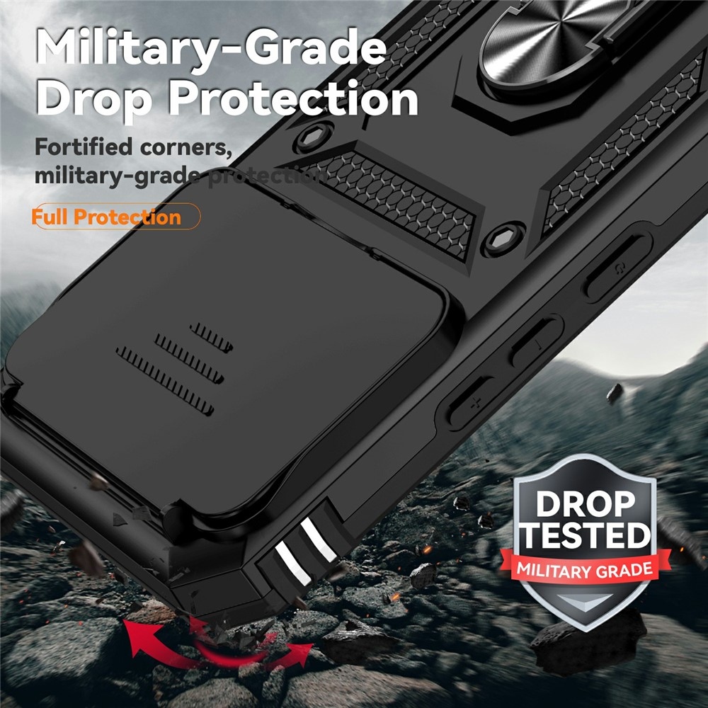 Ring odolný hybridní kryt s úchytem na prst na Xiaomi 15T Pro - černý