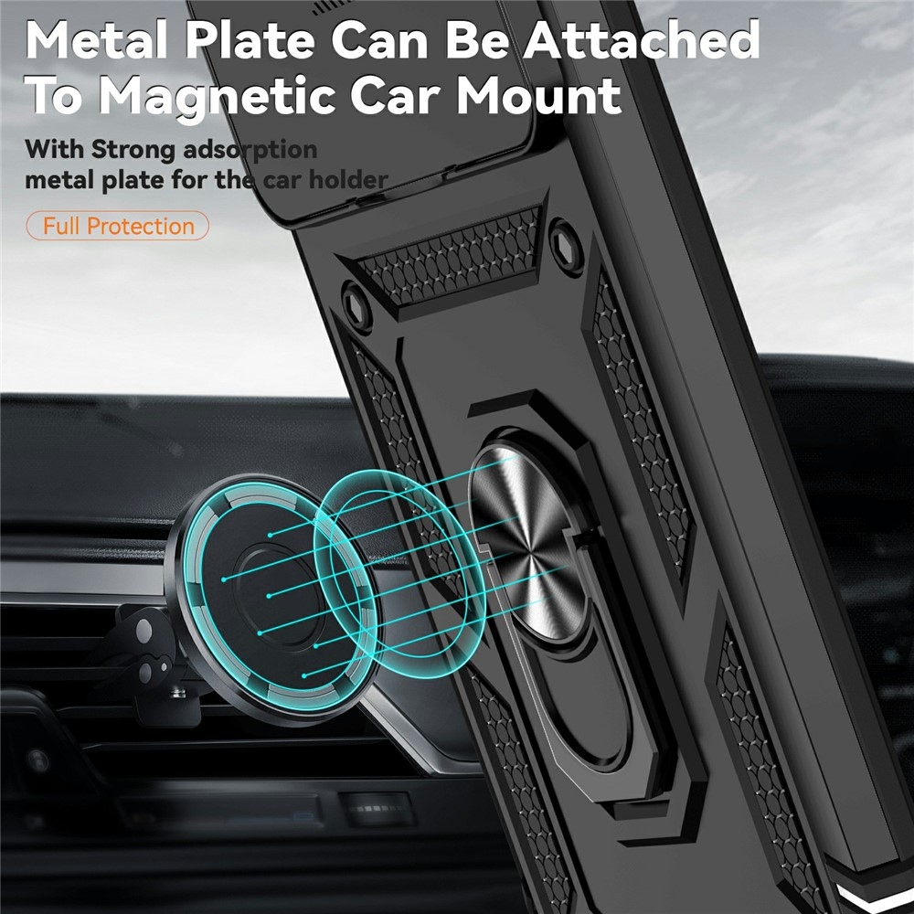 Ring odolný hybridní kryt s úchytem na prst na Xiaomi 15T Pro - černý