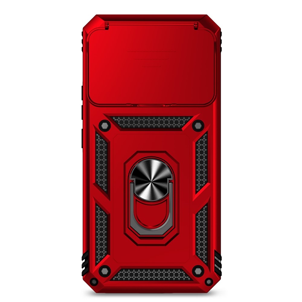 Ring odolný hybridní kryt s úchytem na prst na Xiaomi 15T Pro - červený