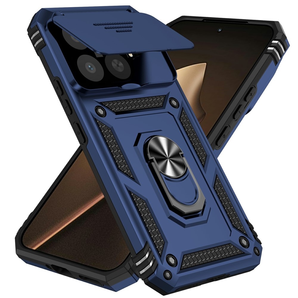 Ring odolný hybridní kryt s úchytem na prst na Xiaomi 15T Pro - modrý