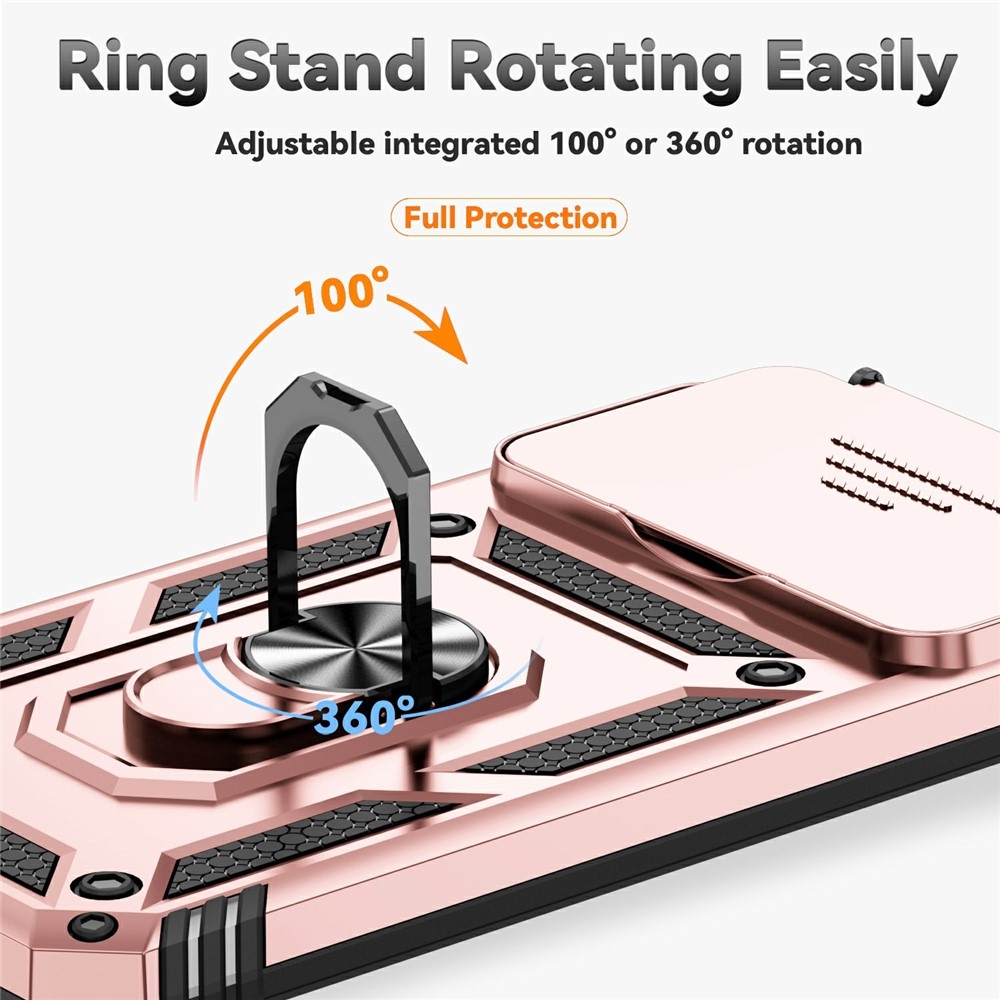 Ring odolný hybridní kryt s úchytem na prst na Xiaomi 15T Pro - růžovozlatý