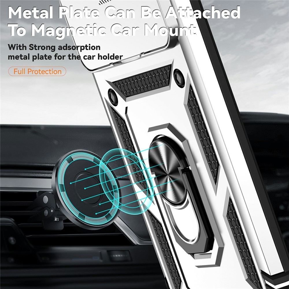 Ring odolný hybridní kryt s úchytem na prst na Xiaomi 15T Pro - stříbrný