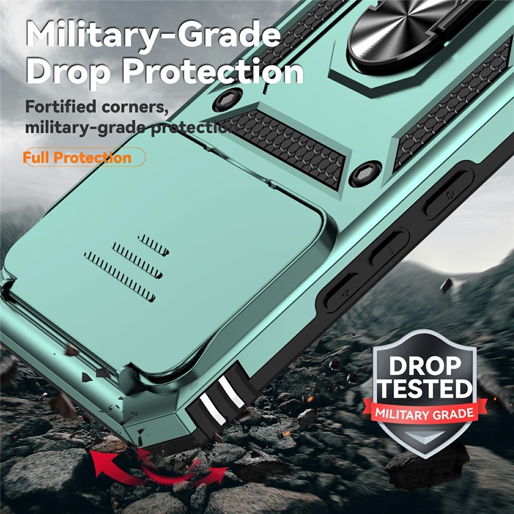 Ring odolný hybridní kryt s úchytem na prst na Xiaomi 15T Pro - zelený