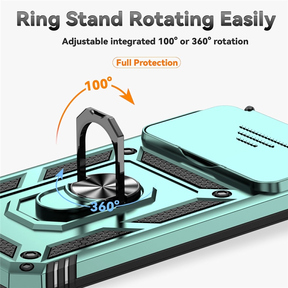 Ring odolný hybridní kryt s úchytem na prst na Xiaomi 15T Pro - zelený