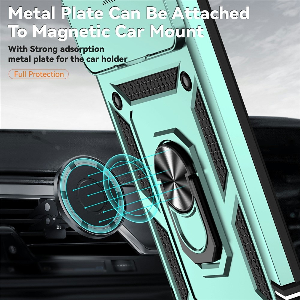 Ring odolný hybridní kryt s úchytem na prst na Xiaomi 15T Pro - zelený