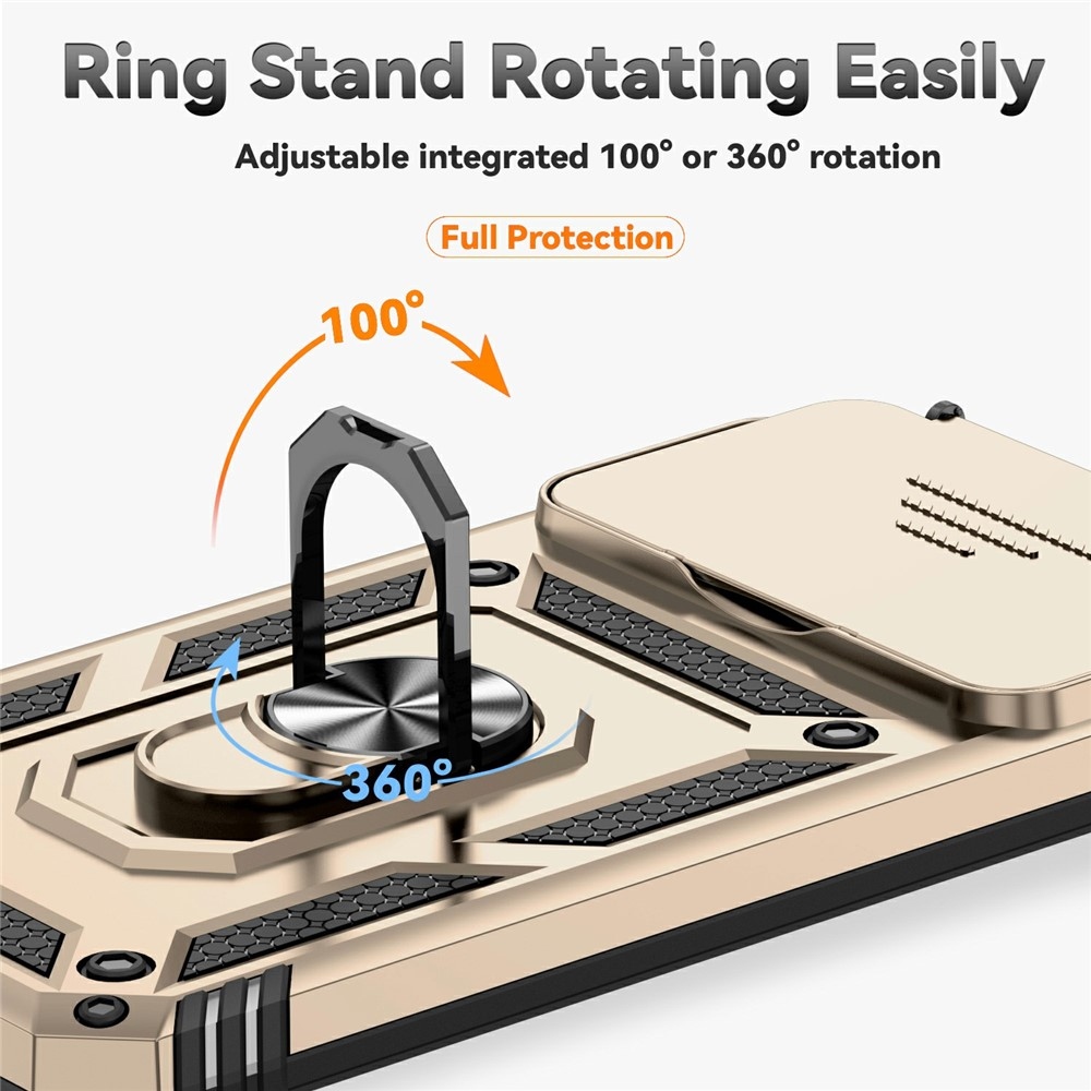 Ring odolný hybridní kryt s úchytem na prst na Xiaomi 15T Pro - zlatý