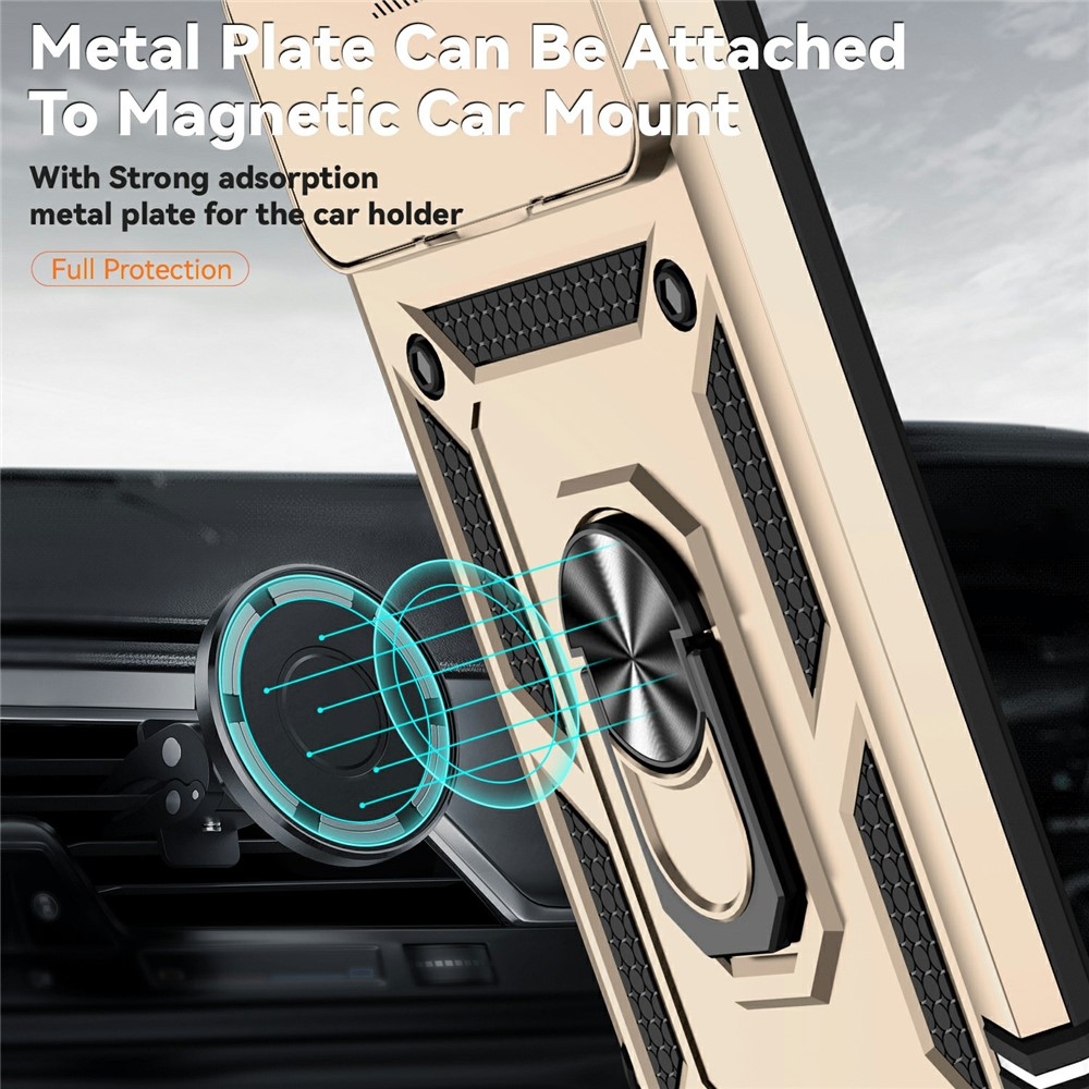 Ring odolný hybridní kryt s úchytem na prst na Xiaomi 15T Pro - zlatý