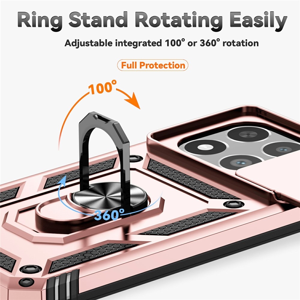 Ring odolný hybridní kryt s úchytem na prst na Xiaomi 15T - růžovozlatý