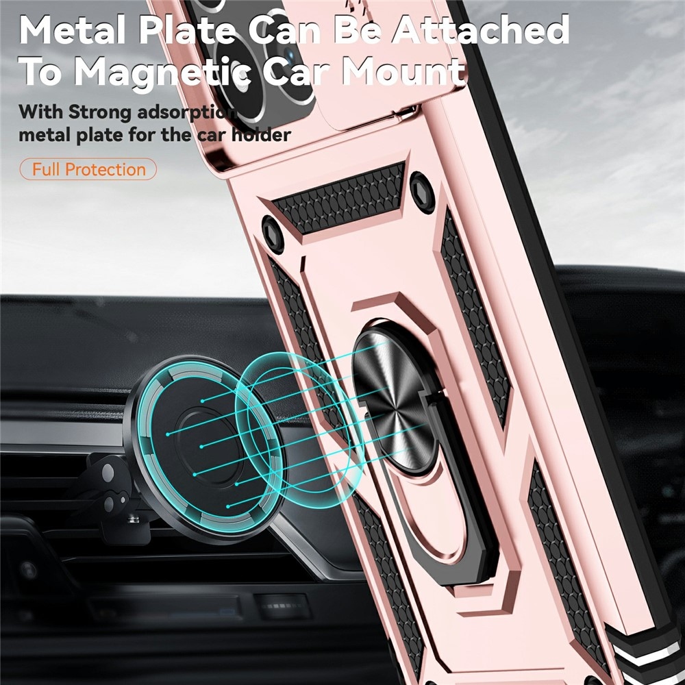 Ring odolný hybridní kryt s úchytem na prst na Xiaomi 15T - růžovozlatý