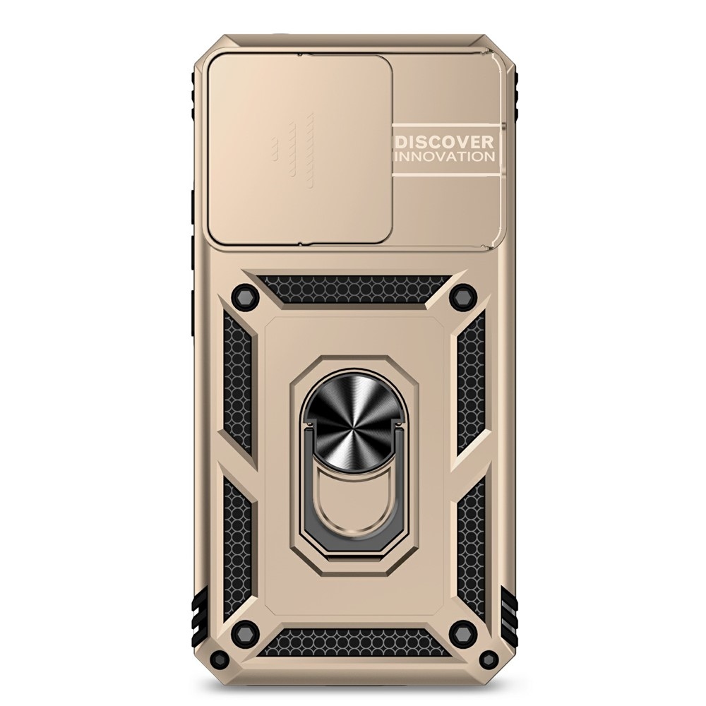 Ring odolný hybridní kryt s úchytem na prst na Xiaomi 15T - zlatý