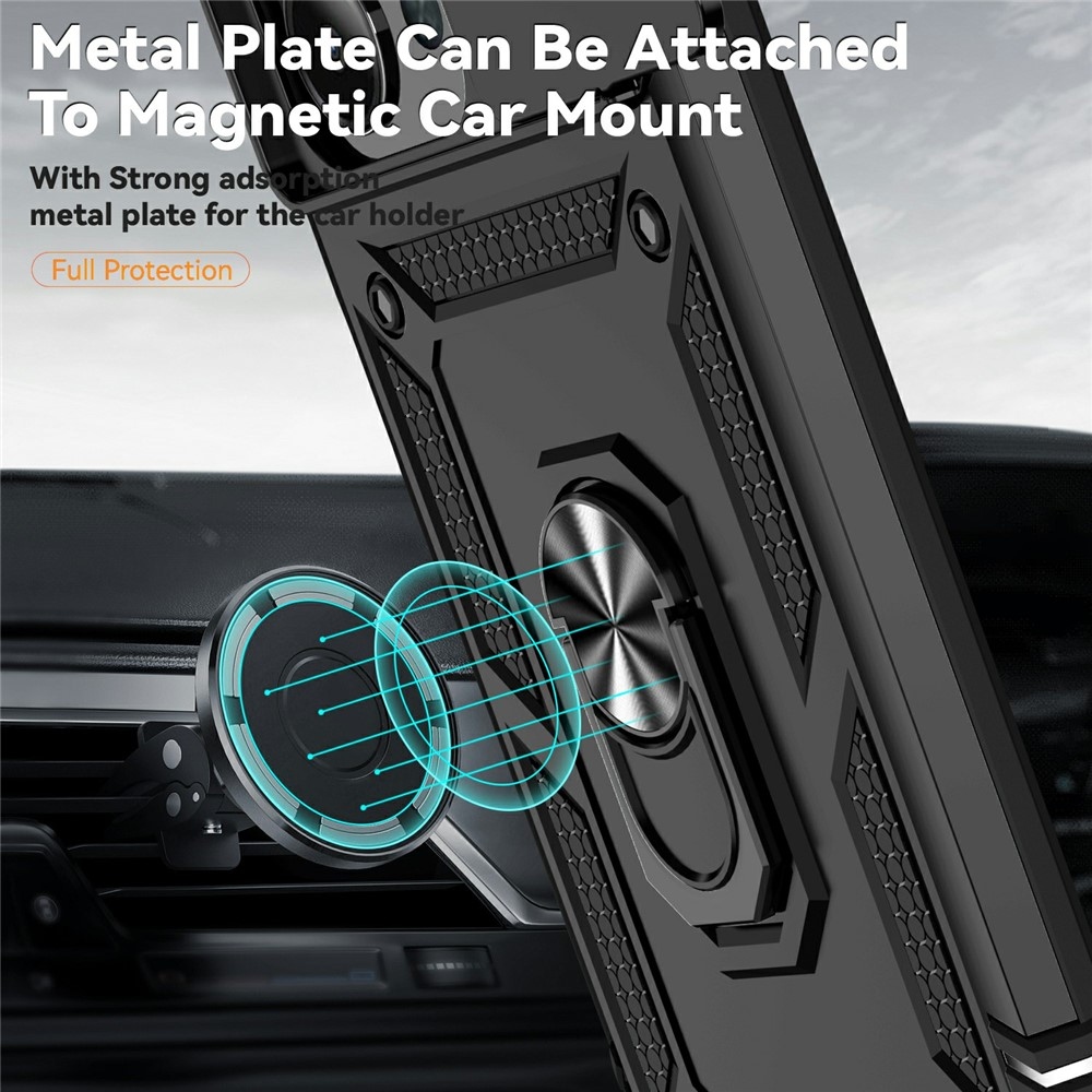 Ring odolný hybridní kryt s úchytem na prst na Xiaomi Redmi 15C 4G/5G (173mm) - černý