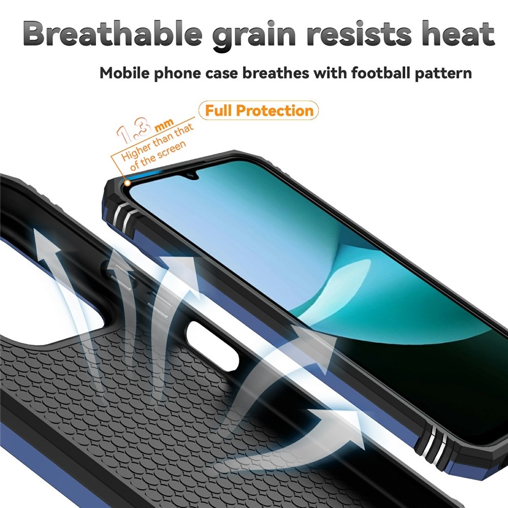 Ring odolný hybridní kryt s úchytem na prst na Xiaomi Redmi 15C 4G/5G (173mm) - modrý