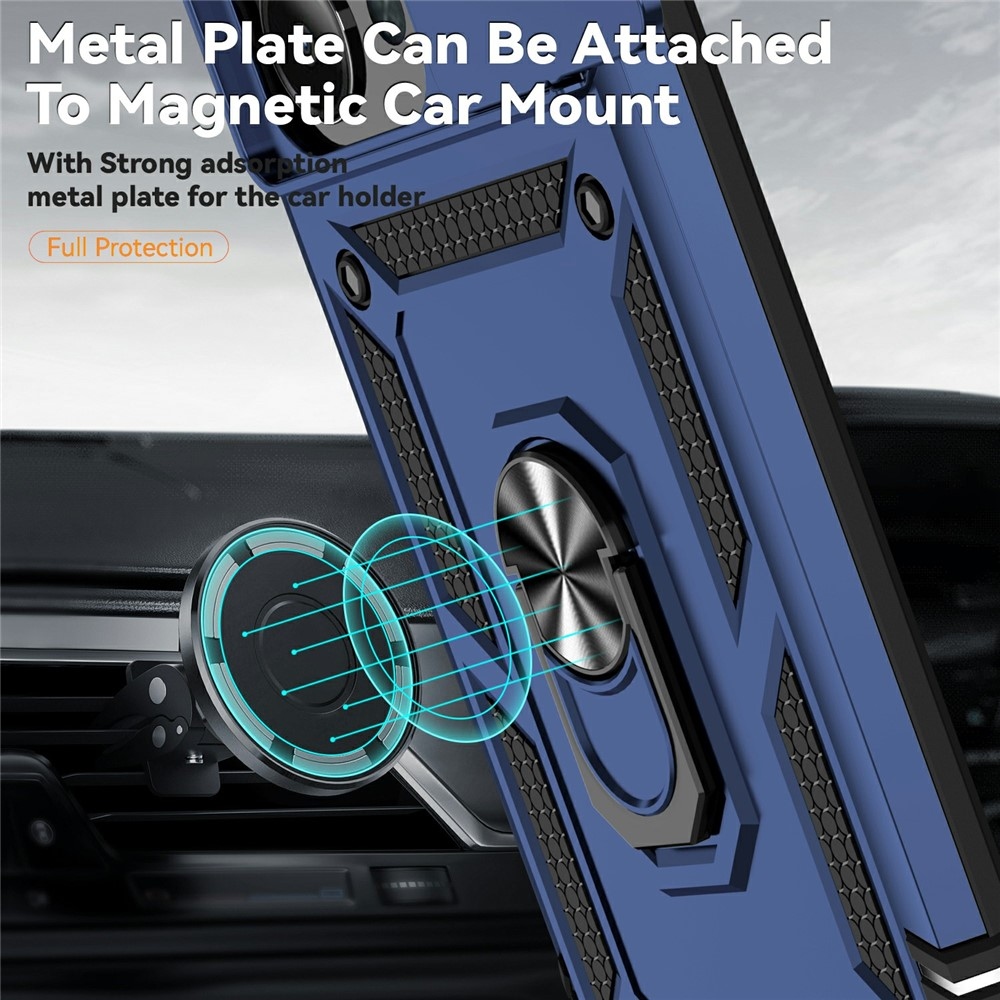 Ring odolný hybridní kryt s úchytem na prst na Xiaomi Redmi 15C 4G/5G (173mm) - modrý