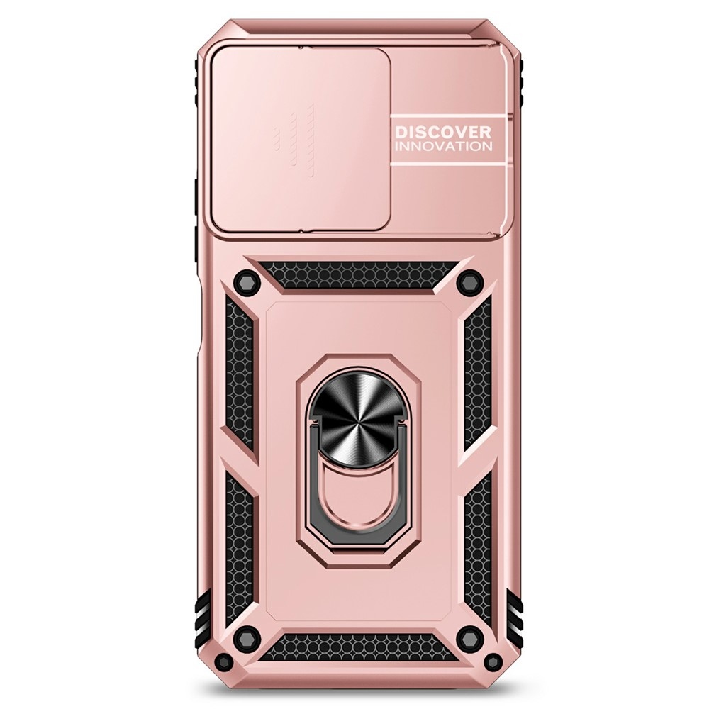 Ring odolný hybridní kryt s úchytem na prst na Xiaomi Redmi 15C 4G/5G (173mm) - růžovozlatý