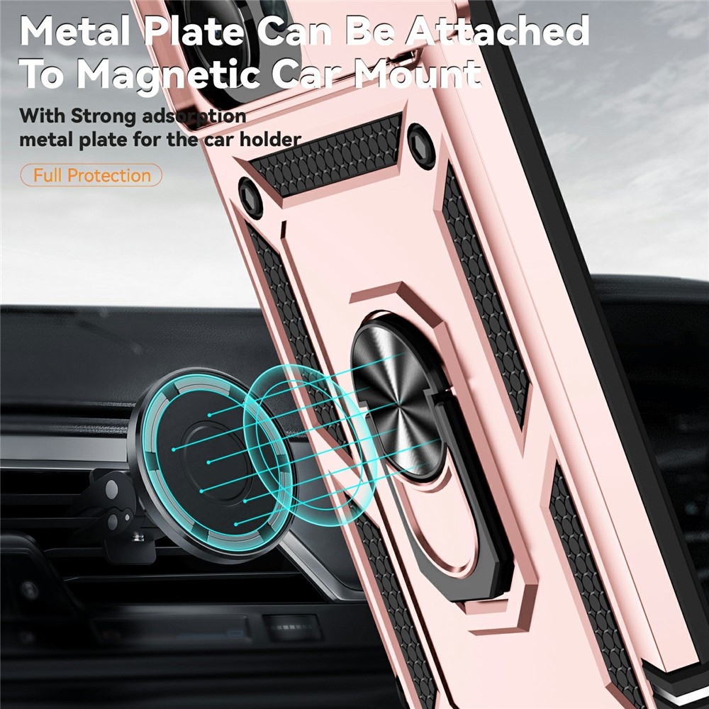 Ring odolný hybridní kryt s úchytem na prst na Xiaomi Redmi 15C 4G/5G (173mm) - růžovozlatý