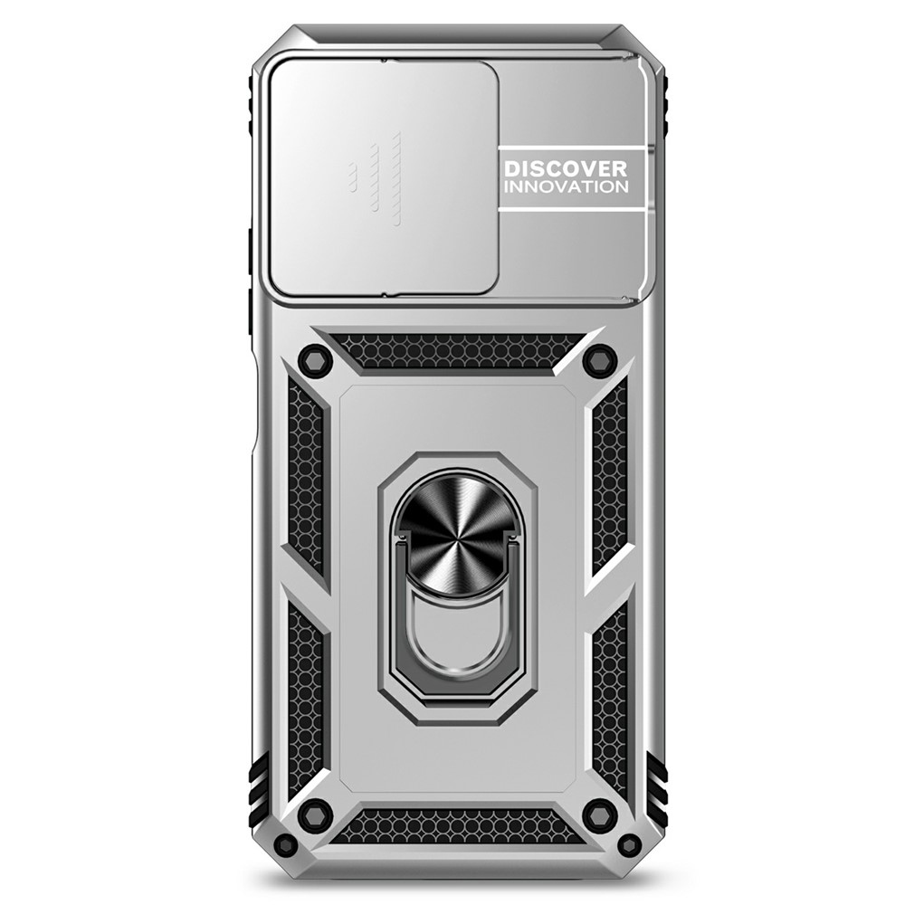 Ring odolný hybridní kryt s úchytem na prst na Xiaomi Redmi 15C 4G/5G (173mm) - stříbrný