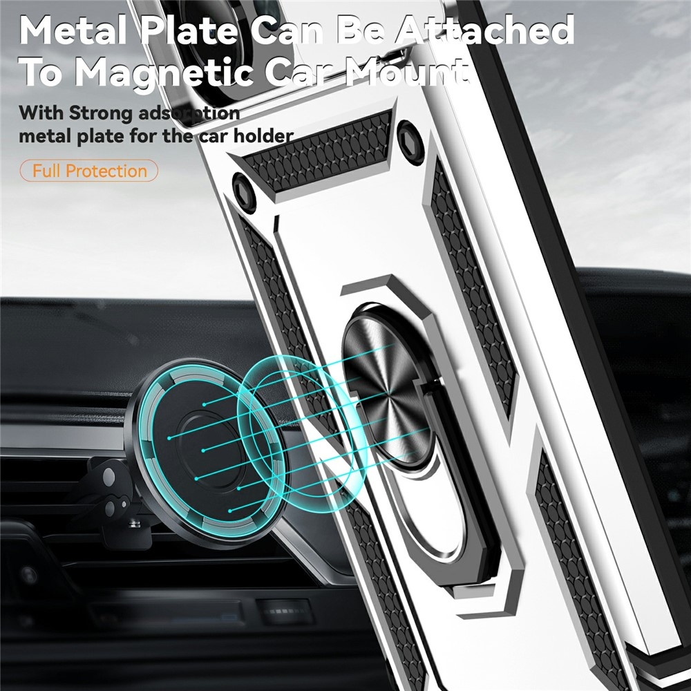 Ring odolný hybridní kryt s úchytem na prst na Xiaomi Redmi 15C 4G/5G (173mm) - stříbrný