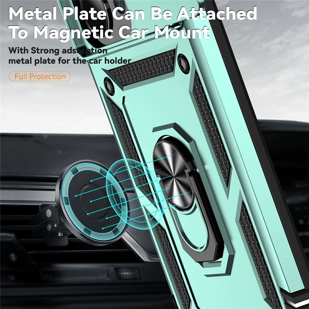 Ring odolný hybridní kryt s úchytem na prst na Xiaomi Redmi 15C 4G/5G (173mm) - zelený