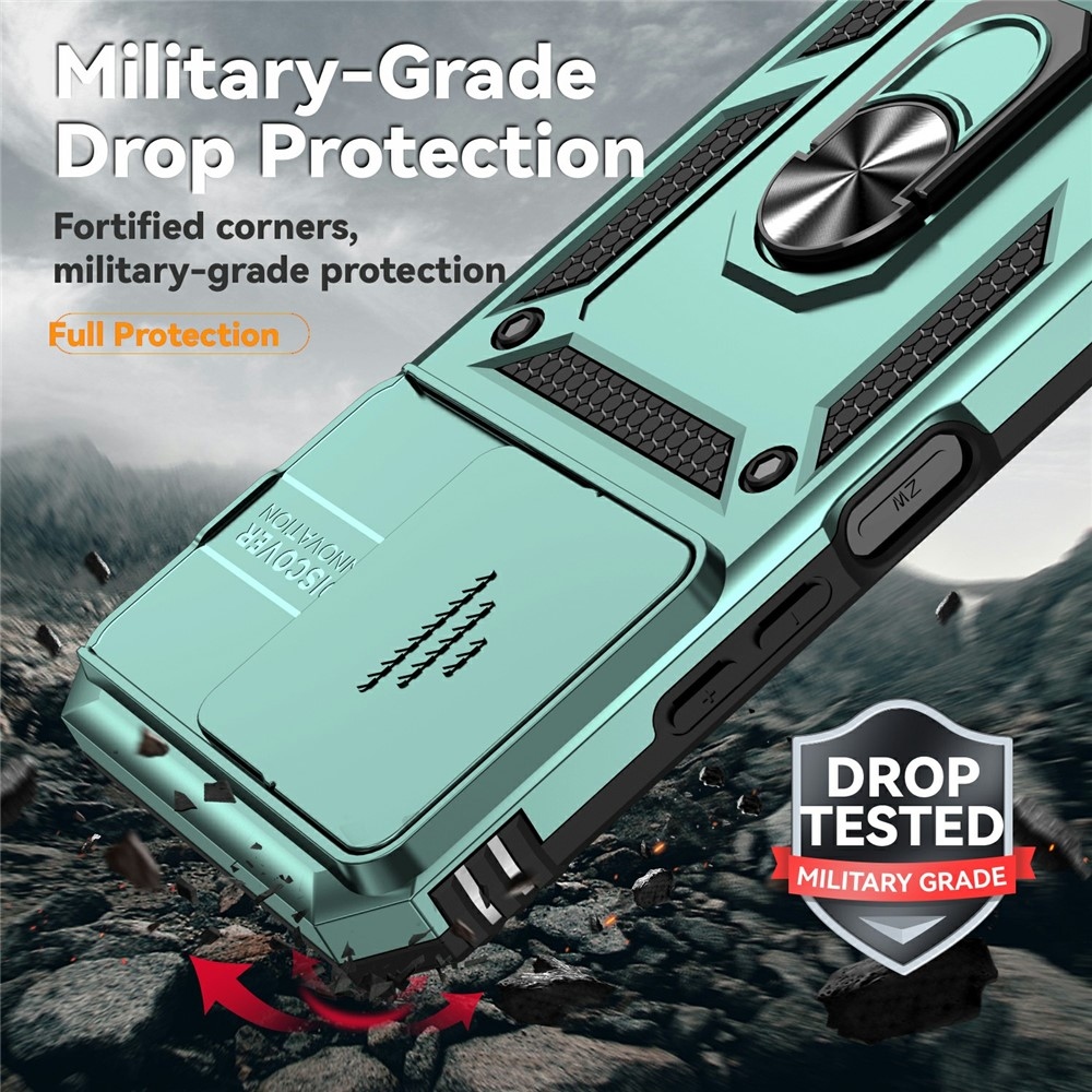 Ring odolný hybridní kryt s úchytem na prst na Xiaomi Redmi 15C 4G/5G (173mm) - zelený