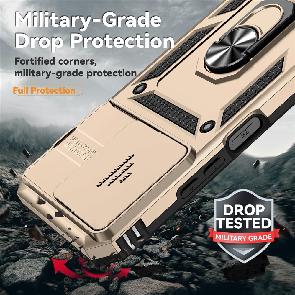 Ring odolný hybridní kryt s úchytem na prst na Xiaomi Redmi 15C 4G/5G (173mm) - zlatý