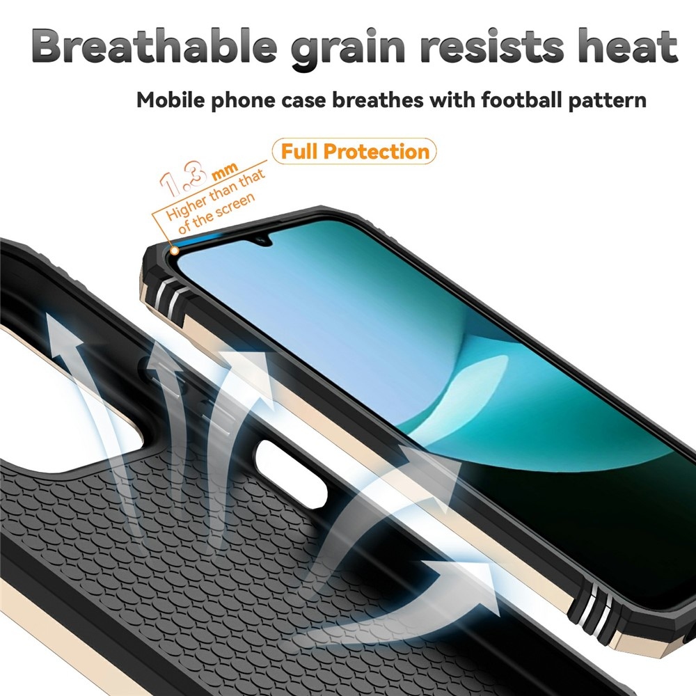 Ring odolný hybridní kryt s úchytem na prst na Xiaomi Redmi 15C 4G/5G (173mm) - zlatý