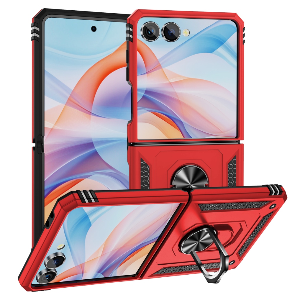 Ring odolný kryt na Samsung Galaxy Z Flip8 5G - červený