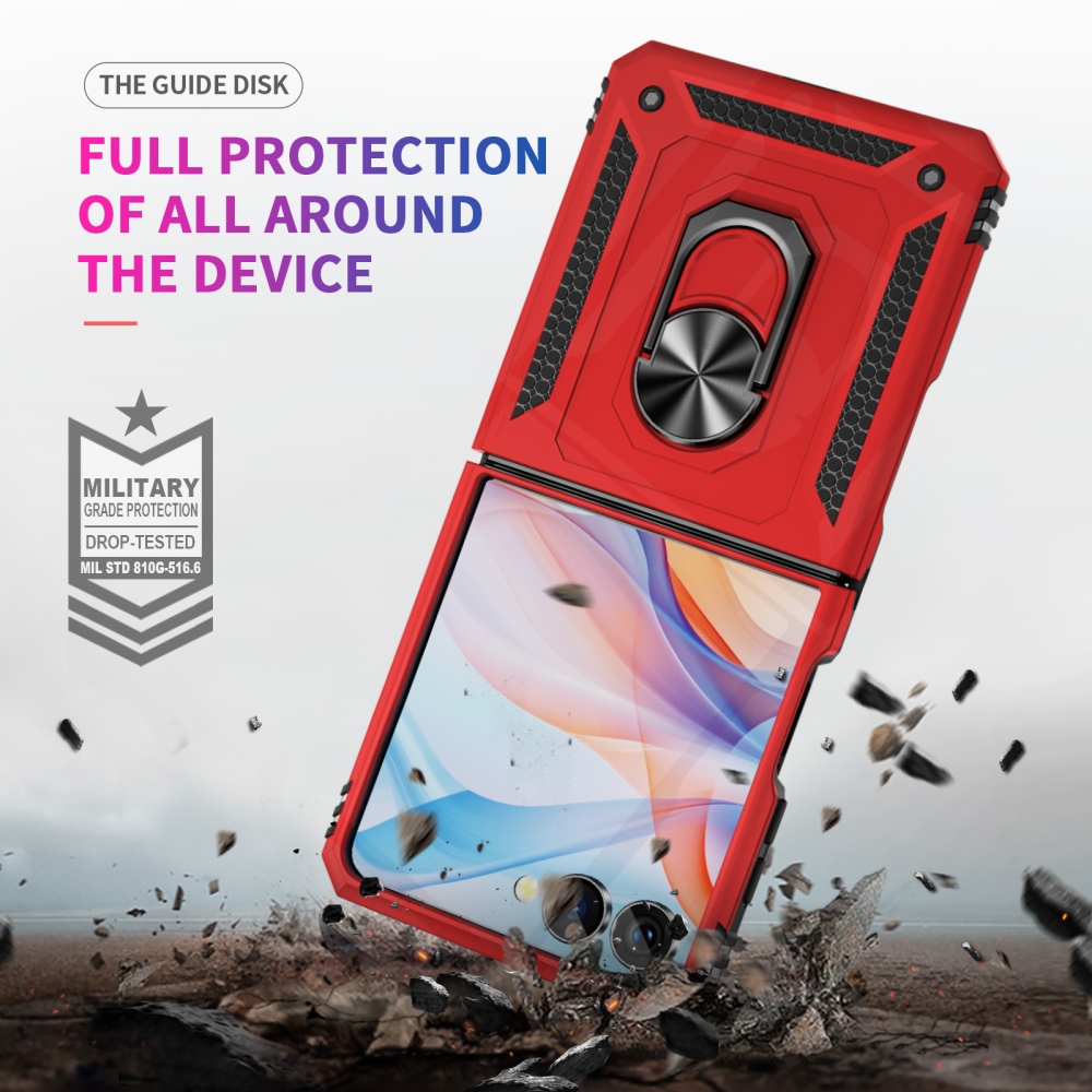 Ring odolný kryt na Samsung Galaxy Z Flip8 5G - červený