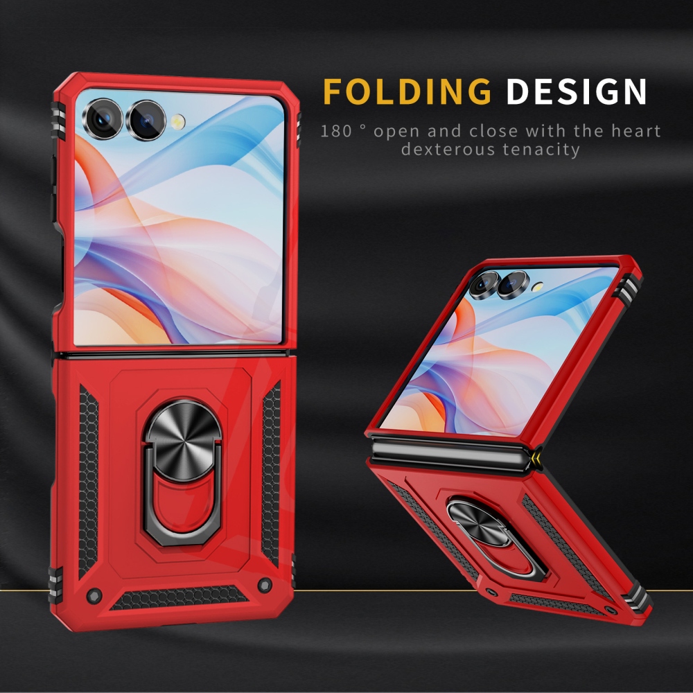 Ring odolný kryt na Samsung Galaxy Z Flip8 5G - červený